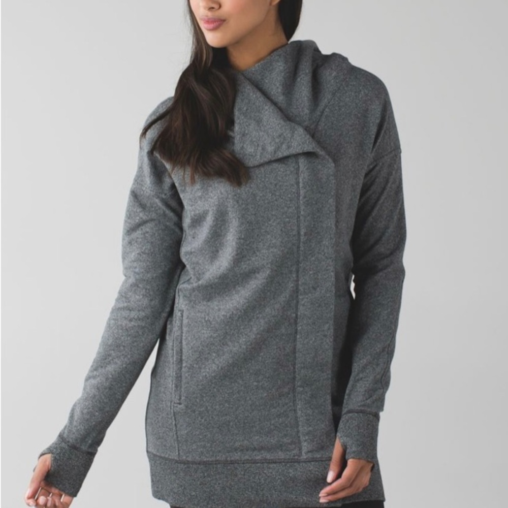 Lululemon asymmetrical dark gray sweatshirt